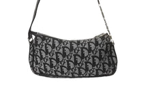 Load image into Gallery viewer, Christian Dior クリスチャンディオール ワンショルダー ハンドバッグ トロッター 08-BO-0015 コットンキャンバス グレー 美品 中古 64280