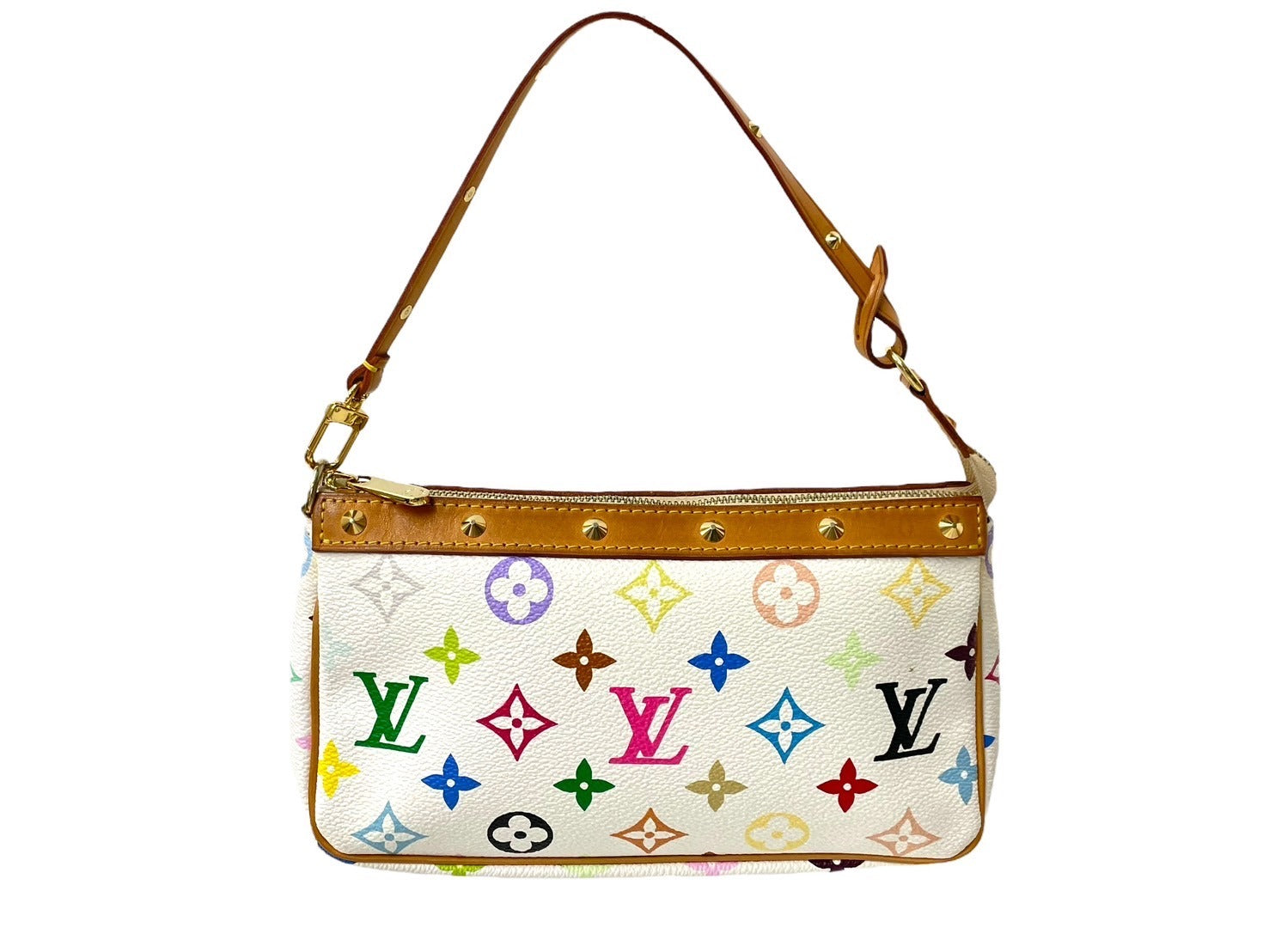 LOUIS VUITTON ルイヴィトン ポシェット アクセソワール アクセサリーポーチ M92649 モノグラムマルチカラー ホワイト 美品 中古  64285 – Casanova Vintage