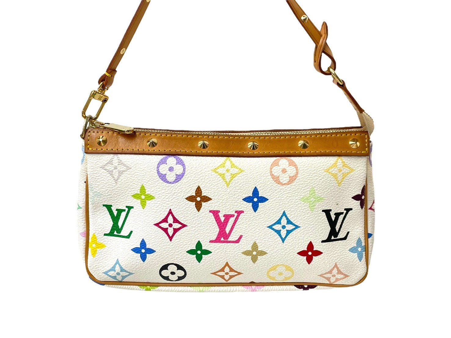 LOUIS VUITTON ルイヴィトン ポシェット アクセソワール アクセサリーポーチ M92649 モノグラムマルチカラー ホワイト 美品 中古  64285 – Casanova Vintage