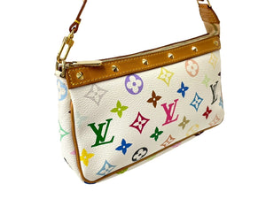 LOUIS VUITTON ルイヴィトン ポシェット アクセソワール アクセサリーポーチ M92649 モノグラムマルチカラー ホワイト 美品 中古  64285 – Casanova Vintage