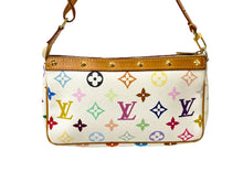 画像をギャラリービューアに読み込む, LOUIS VUITTON ルイヴィトン ポシェット アクセソワール アクセサリーポーチ M92649 モノグラムマルチカラー ホワイト 美品 中古 64285