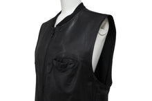 Load image into Gallery viewer, CHROME HEARTS クロムハーツ レザーパパベスト CHクロスパッチ サイズM ブラック シルバー925 牛革 ダガージップ 美品 中古 64294