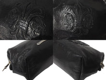 画像をギャラリービューアに読み込む, 極美品 CHROME HEARTS クロムハーツ ポーチ コスメティックケース BSフレア ダガー ブラック シルバー金具 中古 64295
