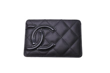Load image into Gallery viewer, 極美品 CHANEL シャネル カードケース カンボンライン 17番台 ココマーク レザー エナメル ブラック ピンク 中古 64306