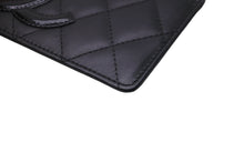 Load image into Gallery viewer, 極美品 CHANEL シャネル カードケース カンボンライン 17番台 ココマーク レザー エナメル ブラック ピンク 中古 64306