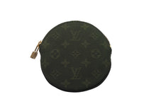 画像をギャラリービューアに読み込む, LOUIS VUITTON ルイ ヴィトン ポルトモネロン コインケース 円形 M92451 モノグラムミニキャンバス カーキ 美品 中古 64320