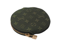 画像をギャラリービューアに読み込む, LOUIS VUITTON ルイ ヴィトン ポルトモネロン コインケース 円形 M92451 モノグラムミニキャンバス カーキ 美品 中古 64320