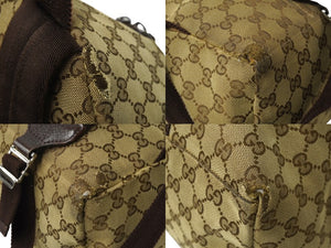 GUCCI グッチ リュック バックパック シェリーライン GGキャンバス 190278 ベージュ レザー シルバー金具 良品 中古 64328