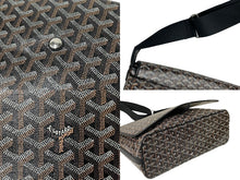 Load image into Gallery viewer, 新品同様 GOYARD ゴヤール カペシアンMM メッセンジャーショルダーバッグ PVC レザー ブラック ブラウン 中古 64329