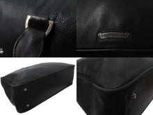 画像をギャラリービューアに読み込む, CHROME HEARTS クロムハーツ ラージクロス ボストンバッグ ダガーファスナー レザー ブラック シルバー金具 美品 中古 64342