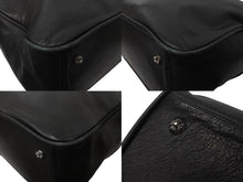 画像をギャラリービューアに読み込む, CHROME HEARTS クロムハーツ ラージクロス ボストンバッグ ダガーファスナー レザー ブラック シルバー金具 美品 中古 64342
