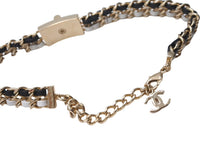画像をギャラリービューアに読み込む, CHANEL シャネル ネックレス チョーカー 822A ターンロック ココマーク 822A ブラック ホワイト ゴールド 美品 中古 64382