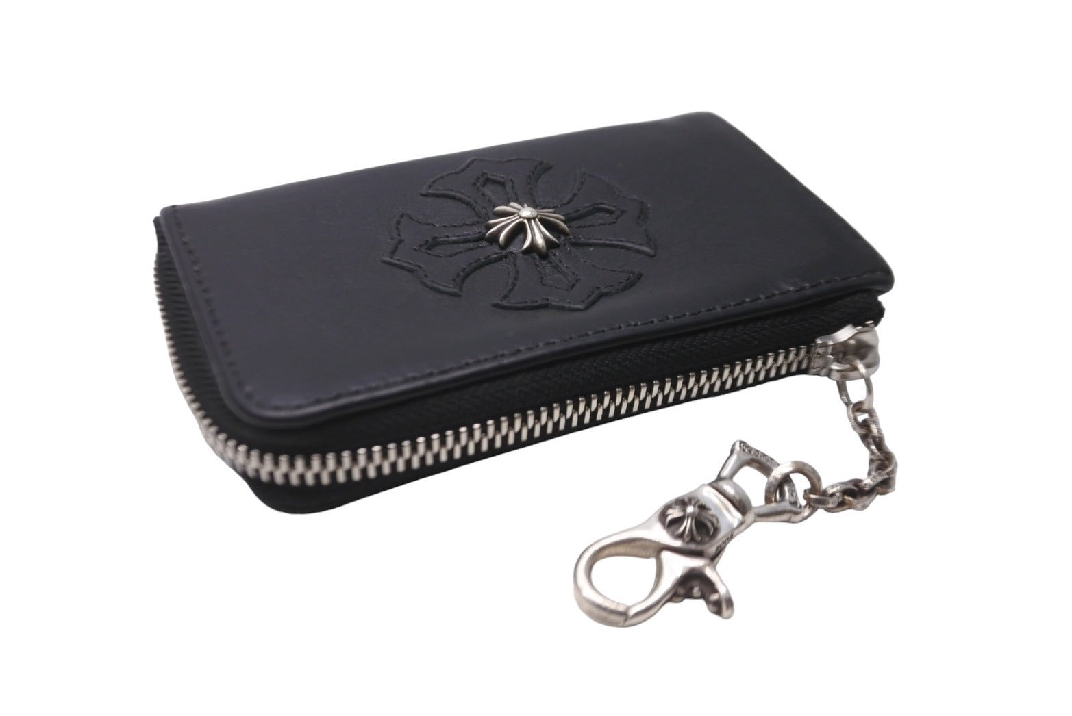 極美品 CHROME HEARTS クロムハーツ コインケース 小銭入れ ウォレットチェーン シルバー925 レザー 中古 64383 –  Casanova Vintage