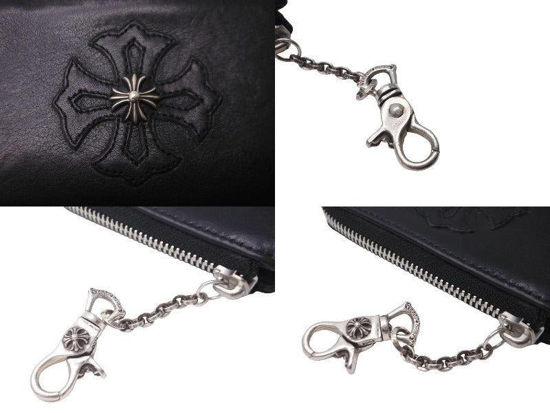 極美品 CHROME HEARTS クロムハーツ コインケース 小銭入れ ウォレットチェーン シルバー925 レザー 中古 64383 –  Casanova Vintage