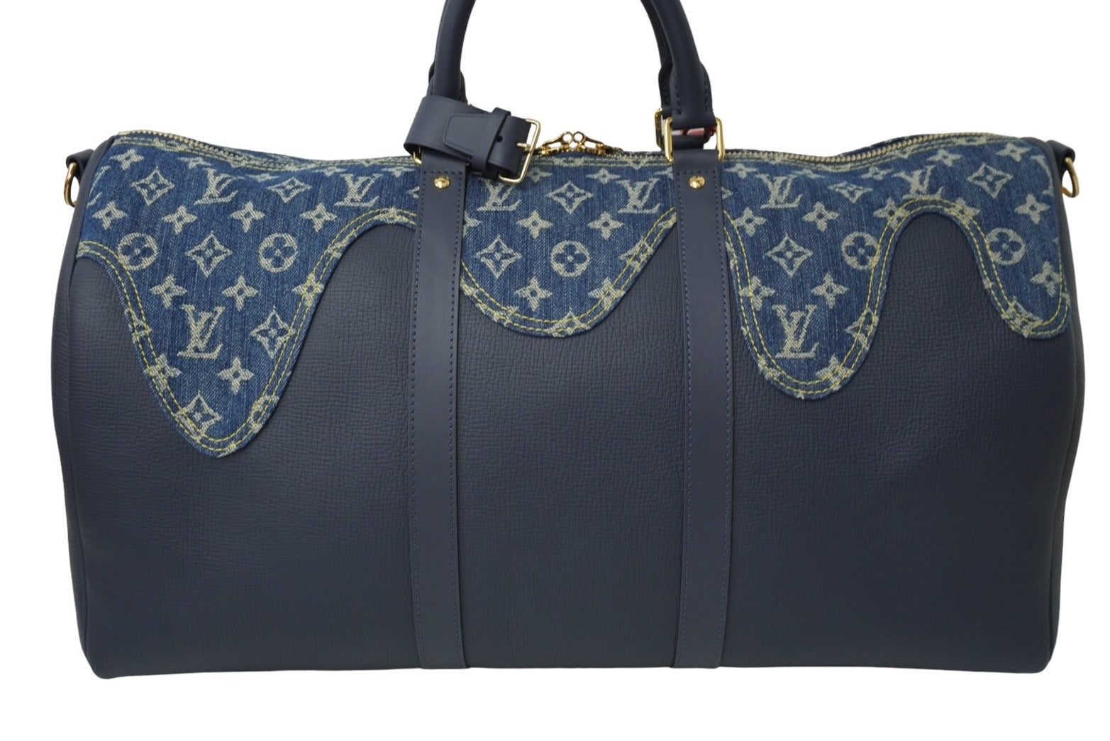 極美品 LOUIS VUITTON ルイヴィトン NIGO キーポルバンドリエール50 ボストンバッグ M45975 デニム レザー ネイビー  中古64397 – Casanova Vintage