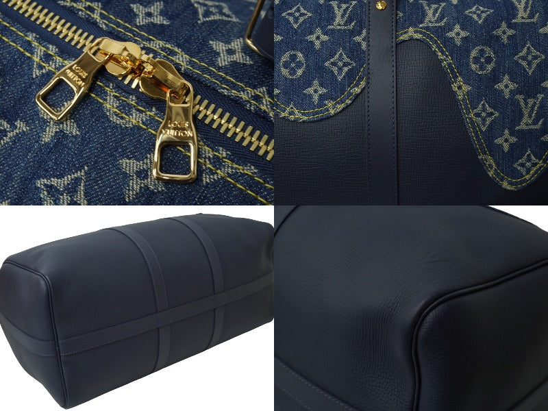 極美品 LOUIS VUITTON ルイヴィトン NIGO キーポルバンドリエール50 ボストンバッグ M45975 デニム レザー ネイビー  中古64397 – Casanova Vintage