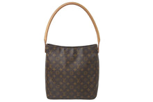 画像をギャラリービューアに読み込む, LOUIS VUITTON ルイヴィトン ルーピングGM ハンドバッグ モノグラムキャンバス M51145 ブラウン 美品 中古 64409