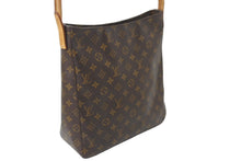 画像をギャラリービューアに読み込む, LOUIS VUITTON ルイヴィトン ルーピングGM ハンドバッグ モノグラムキャンバス M51145 ブラウン 美品 中古 64409
