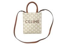 Load image into Gallery viewer, 極美品 CELINE セリーヌ 2WAYショルダーバッグ ミニ バーティカルカバ トリオンフ 1194372BZK.01BC ホワイト ブラウン 中古 64413