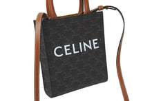 画像をギャラリービューアに読み込む, CELINE セリーヌ ショルダーバッグ ミニ バーティカル トリオンフ キャンバス ブラウン 194372BZK.04LU ロゴプリント 美品 中古 64414