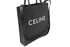 極美品 CELINE セリーヌ バーティカルカバ スモール 191542BZK.04LU ハンドバッグ 2WAY ブラウン カーフスキン トリオンフ 中古 64415