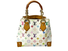 画像をギャラリービューアに読み込む, LOUISVUITTON ルイヴィトン オードラ ハンドバッグ トートバッグ M40047 ホワイト マルチカラー ゴールド金具 美品 中古 64416