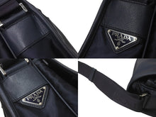 Load image into Gallery viewer, PRADA プラダ メッセンジャーバッグ ショルダーバッグ VA0768 ネイビー ナイロン ロゴ シルバー金具 美品 中古 64420