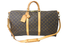 画像をギャラリービューアに読み込む, LOUIS VUITTON ルイヴィトン キーポルバンドリエール55 ボストンバッグ M41414 モノグラム PVC レザー ブラウン 美品 中古 64423