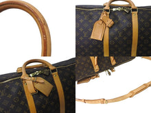 画像をギャラリービューアに読み込む, LOUIS VUITTON ルイヴィトン キーポルバンドリエール55 ボストンバッグ M41414 モノグラム PVC レザー ブラウン 美品 中古 64423