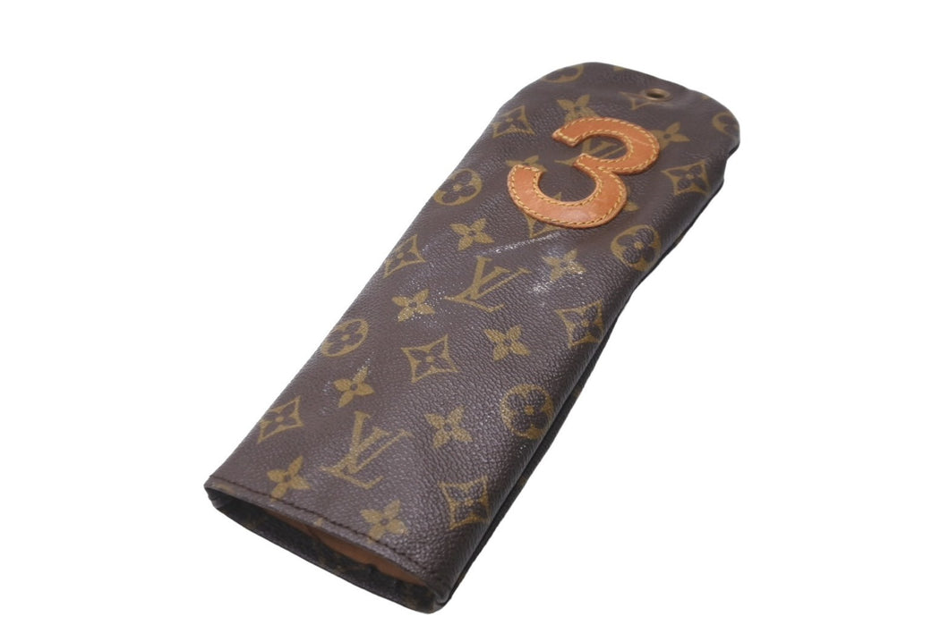 LouisVuitton ルイヴィトン ゴルフクラブヘッドカバー 3番 1990 843 ブラウン モノグラムキャンバス ゴールド金具 美品 中古  64443 – Casanova Vintage