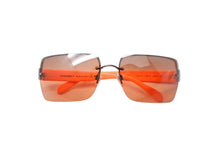 画像をギャラリービューアに読み込む, 極美品 CHANEL シャネル サングラス ココマーク リムレス 62☐15 125 4017-B c.168/7H オレンジ ブラウン シルバー金具 中古 64468