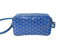 Load image into Gallery viewer, GOYARD ゴヤール カップヴェールPM ショルダーバッグ ヘリンボーン柄 セルヴォンカーフスキン キャンバス ブルー 美品 中古 64484