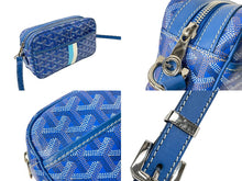 Load image into Gallery viewer, GOYARD ゴヤール カップヴェールPM ショルダーバッグ ヘリンボーン柄 セルヴォンカーフスキン キャンバス ブルー 美品 中古 64484