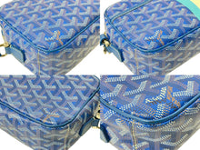 Load image into Gallery viewer, GOYARD ゴヤール カップヴェールPM ショルダーバッグ ヘリンボーン柄 セルヴォンカーフスキン キャンバス ブルー 美品 中古 64484