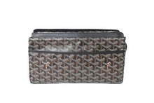 Load image into Gallery viewer, 極美品 GOYARD ゴヤール ミロワールPM クラッチバッグ ポーチ PVC レザー ブラック ブラウン ホワイト シルバー金具 中古 64487