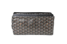 Load image into Gallery viewer, 極美品 GOYARD ゴヤール ミロワールPM クラッチバッグ ポーチ PVC レザー ブラック ブラウン ホワイト シルバー金具 中古 64487