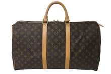 画像をギャラリービューアに読み込む, 極美品 LOUIS VUITTON ルイヴィトン キーポル50 ボストンバッグ モノグラム M41426 ブラウン ゴールド金具 中古 64499