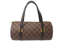 画像をギャラリービューアに読み込む, LOUIS VUITTON ルイヴィトン パピヨンPM 26 ハンドバック ダミエ N51304 筒型 ドラム型 エベヌ ブラウン 美品 中古 64510