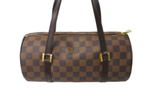 画像をギャラリービューアに読み込む, LOUIS VUITTON ルイヴィトン パピヨンPM 26 ハンドバック ダミエ N51304 筒型 ドラム型 エベヌ ブラウン 美品 中古 64510