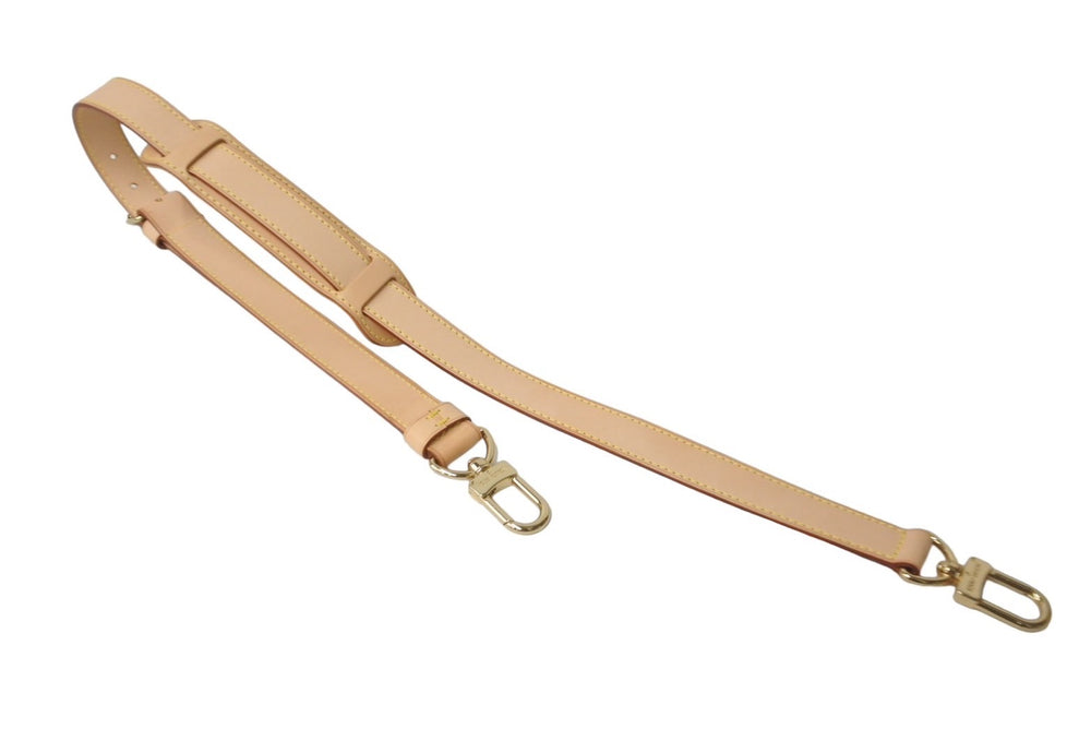新品同様 LOUIS VUITTON ルイヴィトン ショルダーストラップ ナチュラル ベージュ ヌメ革 ゴールド金具 中古 64513