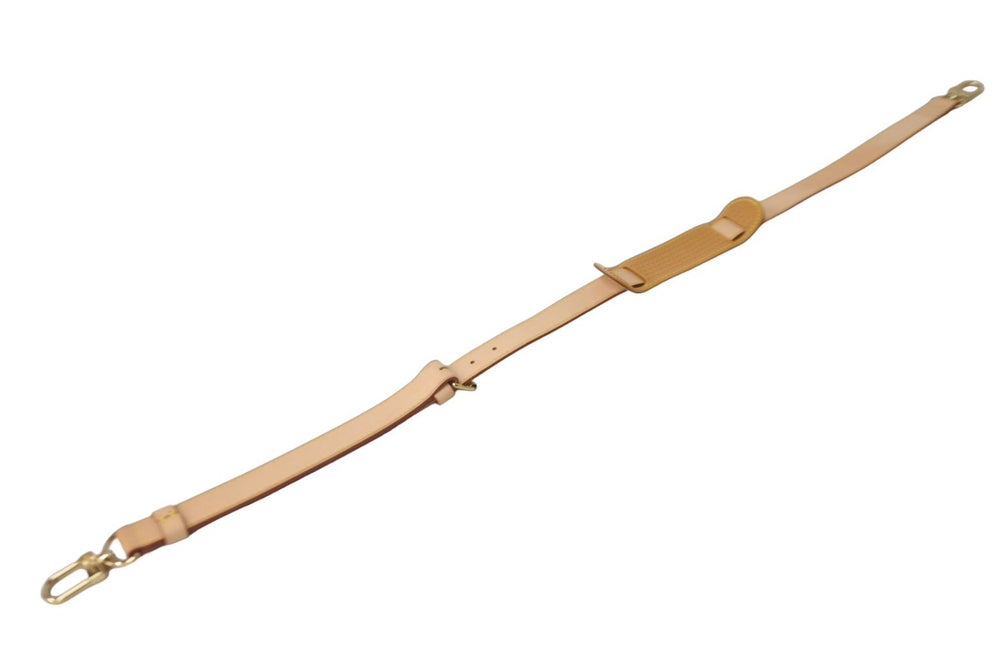 Like new LOUIS VUITTON shoulder strap natural beige tanned leather gold hardware used 64513