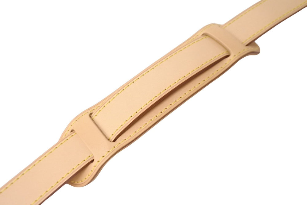 Like new LOUIS VUITTON shoulder strap natural beige tanned leather gold hardware used 64513