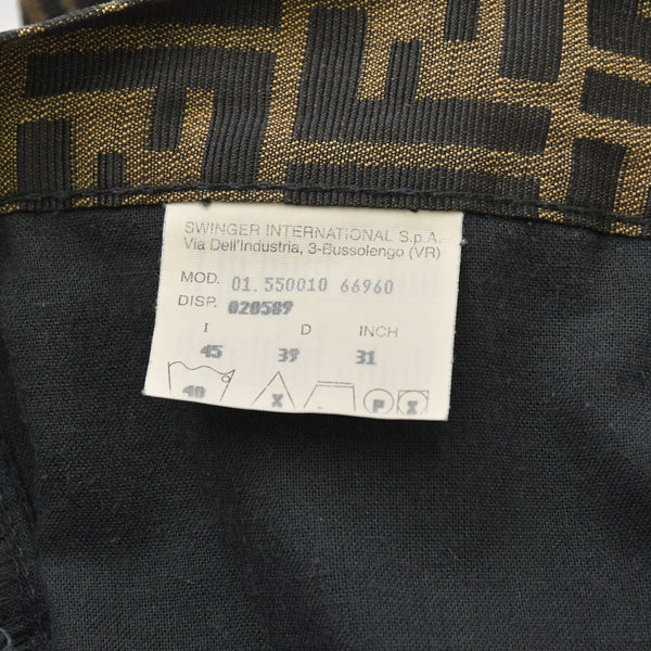 極美品 FENDI フェンディ ズッカ柄 FFモノグラム 総柄 パンツ 長ズボン ブラウン ブラック イタリア製 ヴィンテージ 中古 4a006453