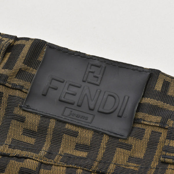 極美品 FENDI フェンディ ズッカ柄 FFモノグラム 総柄 パンツ 長ズボン ブラウン ブラック イタリア製 ヴィンテージ 中古 4a006453