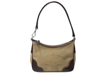 Load image into Gallery viewer, PRADA プラダ ホーボー ハンドバック ロゴジャガード ワンショルダー キャンバス シルバー金具 BR3423 ベージュ 美品 中古 64531
