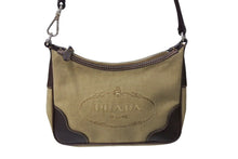 Load image into Gallery viewer, PRADA プラダ ホーボー ハンドバック ロゴジャガード ワンショルダー キャンバス シルバー金具 BR3423 ベージュ 美品 中古 64531