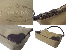 Load image into Gallery viewer, PRADA プラダ ホーボー ハンドバック ロゴジャガード ワンショルダー キャンバス シルバー金具 BR3423 ベージュ 美品 中古 64531