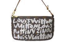 画像をギャラリービューアに読み込む, LOUIS VUITTON ルイヴィトン モノグラムグラフィティ ポシェット アクセソワール アクセサーポーチ アクセポ M92192 ブラウン ホワイト 美品 中古 64534