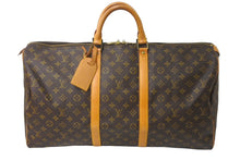 画像をギャラリービューアに読み込む, LOUIS VUITTON ルイヴィトン キーポル50 ボストンバッグ M41426 PVCコーティングキャンバス ブラウン 美品 中古 64549