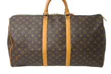 画像をギャラリービューアに読み込む, LOUIS VUITTON ルイヴィトン キーポル50 ボストンバッグ M41426 PVCコーティングキャンバス ブラウン 美品 中古 64549